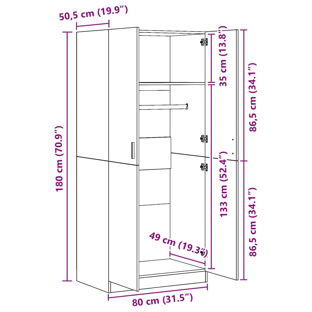 Armoire Enfant 2 Portes avec Penderie | Orion