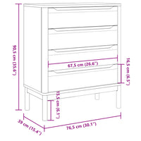 Commode Bébé 4 Tiroirs Pin Massif | Polaris