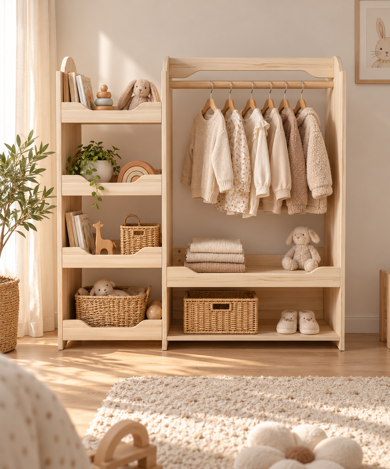 Armoire Enfant Bois 4 étagères | Atlas