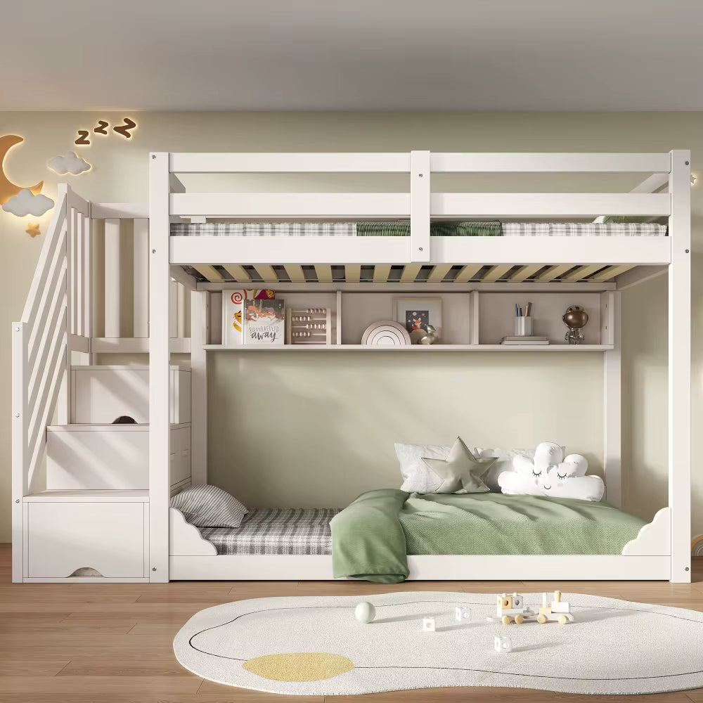 Lit Superposé Blanc Décor Nuage | Pégase