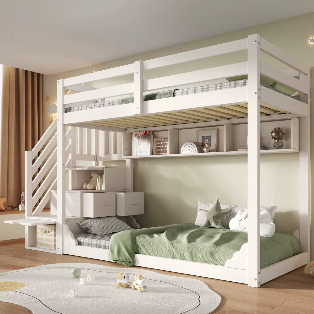 Lit Superposé Blanc Décor Nuage | Pégase