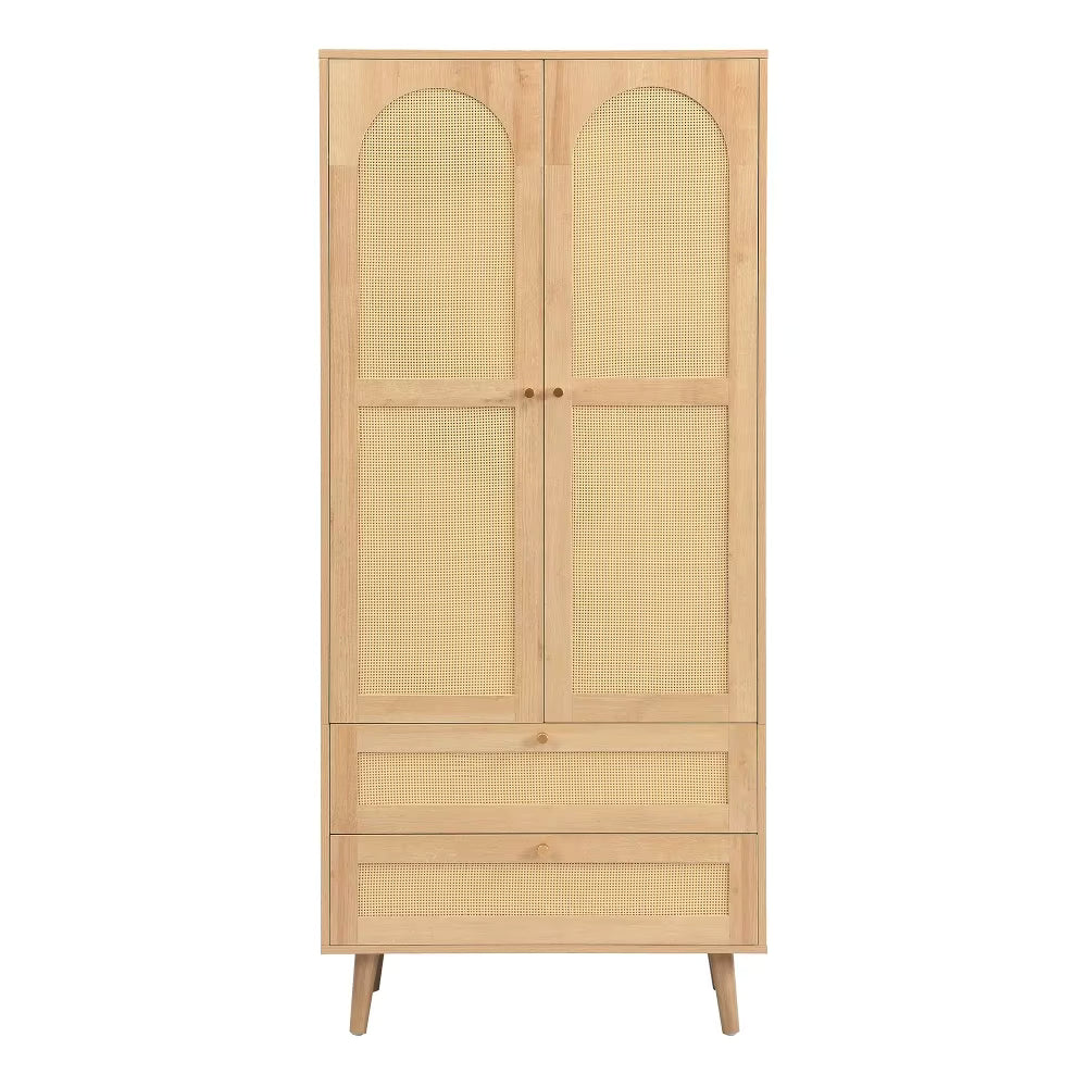 Armoire Effet Rotin 2 tiroirs | Cassiopée