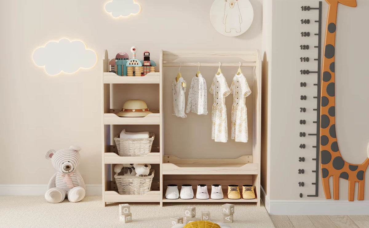 Armoire Enfant Bois 4 étagères | Atlas
