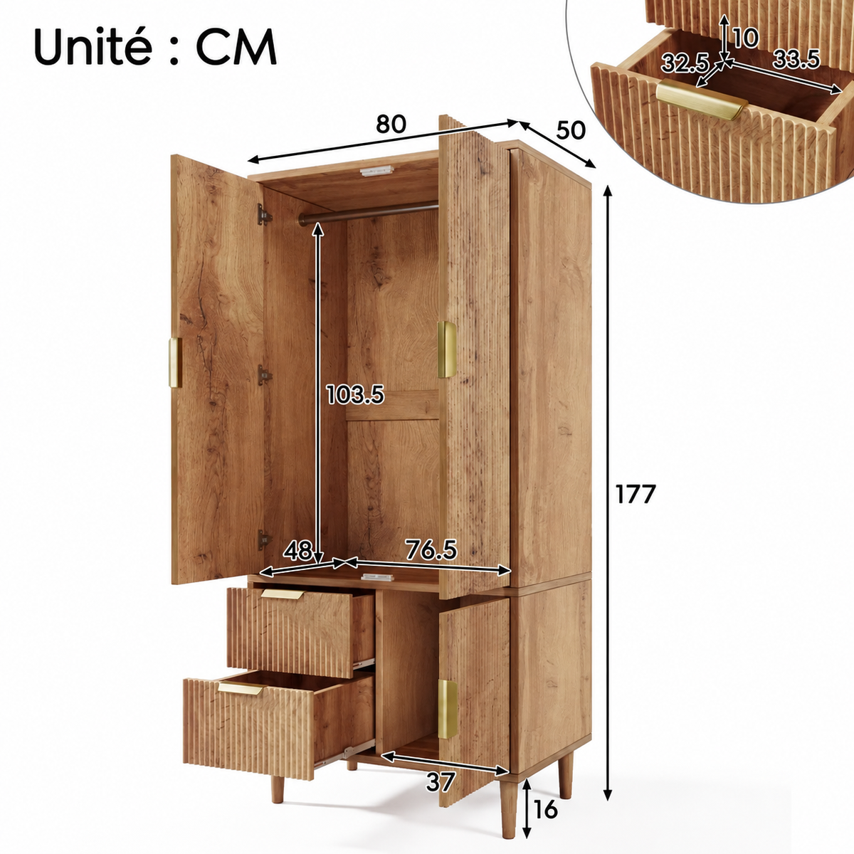Armoire Enfant Bois Clair | Capella