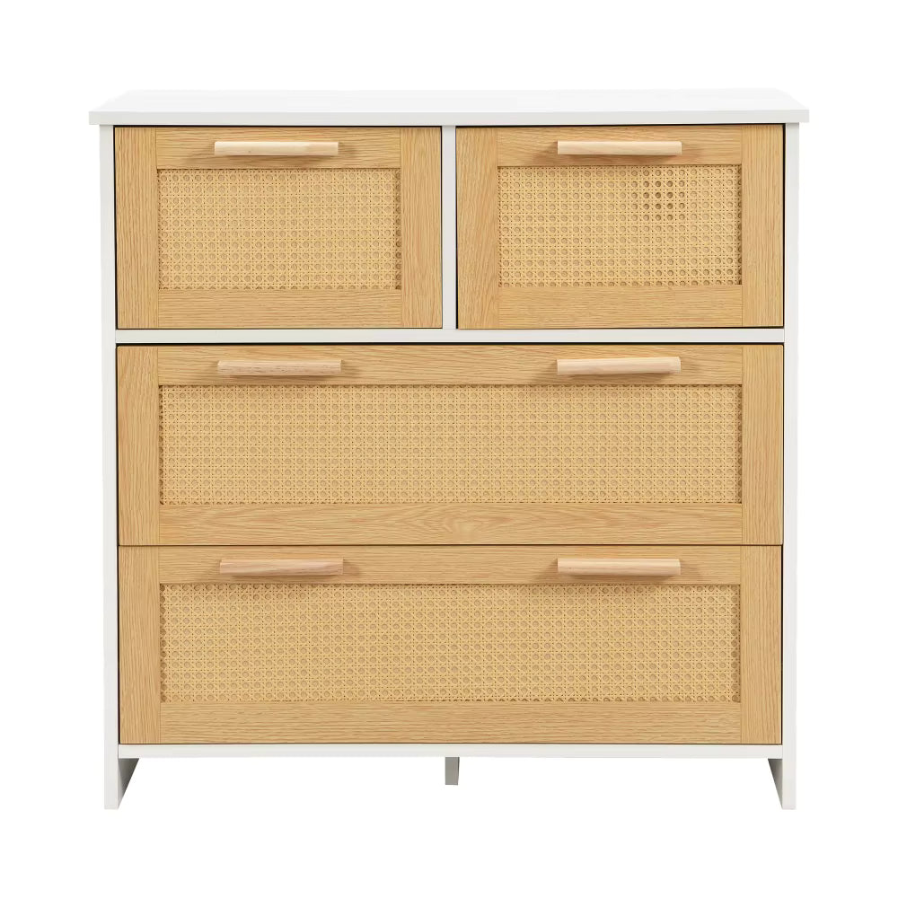 Commode 4 Tiroirs Effet Rotin | Maïa