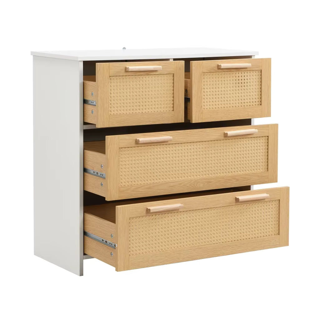 Commode 4 Tiroirs Effet Rotin | Maïa