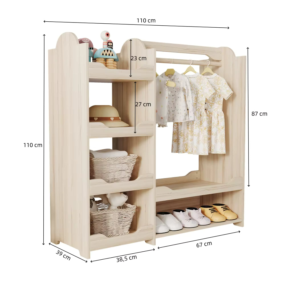 Armoire Enfant Bois 4 étagères | Atlas