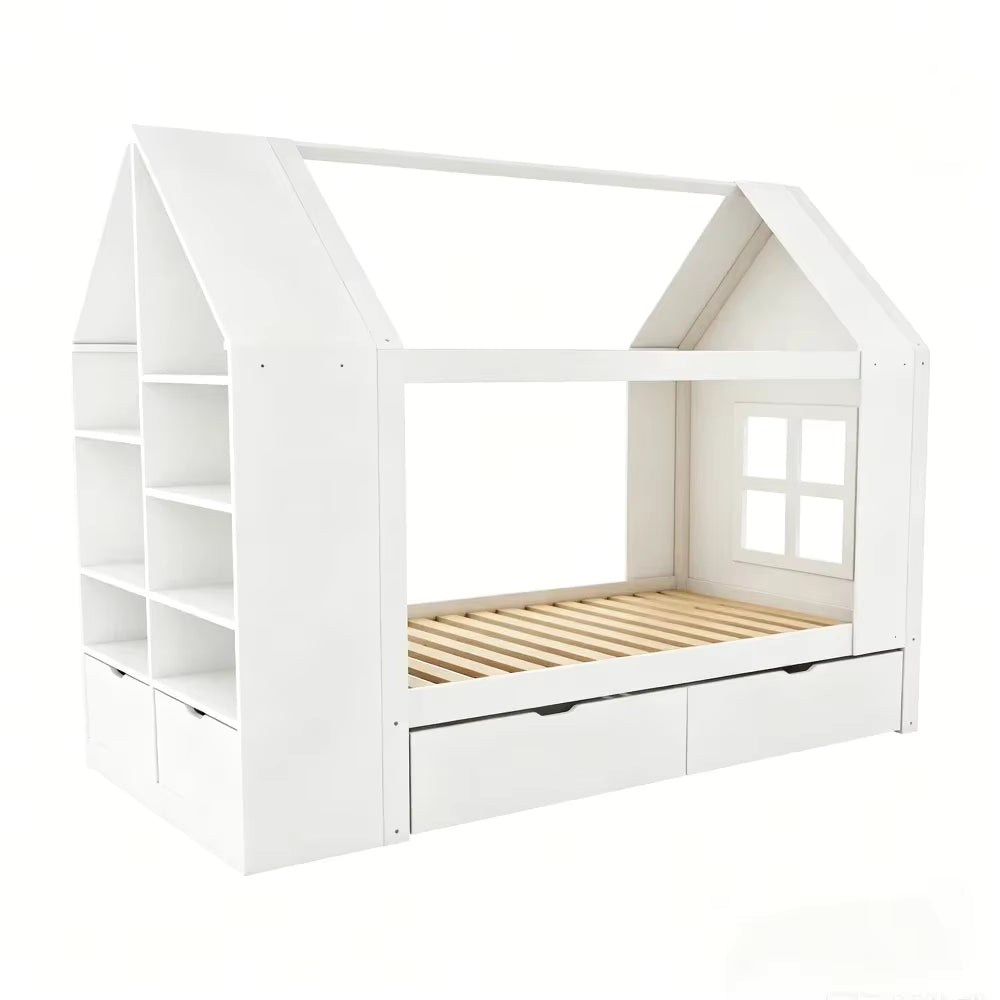 Lit Cabane 90 x 200 cm Tiroirs LED | Altaïr