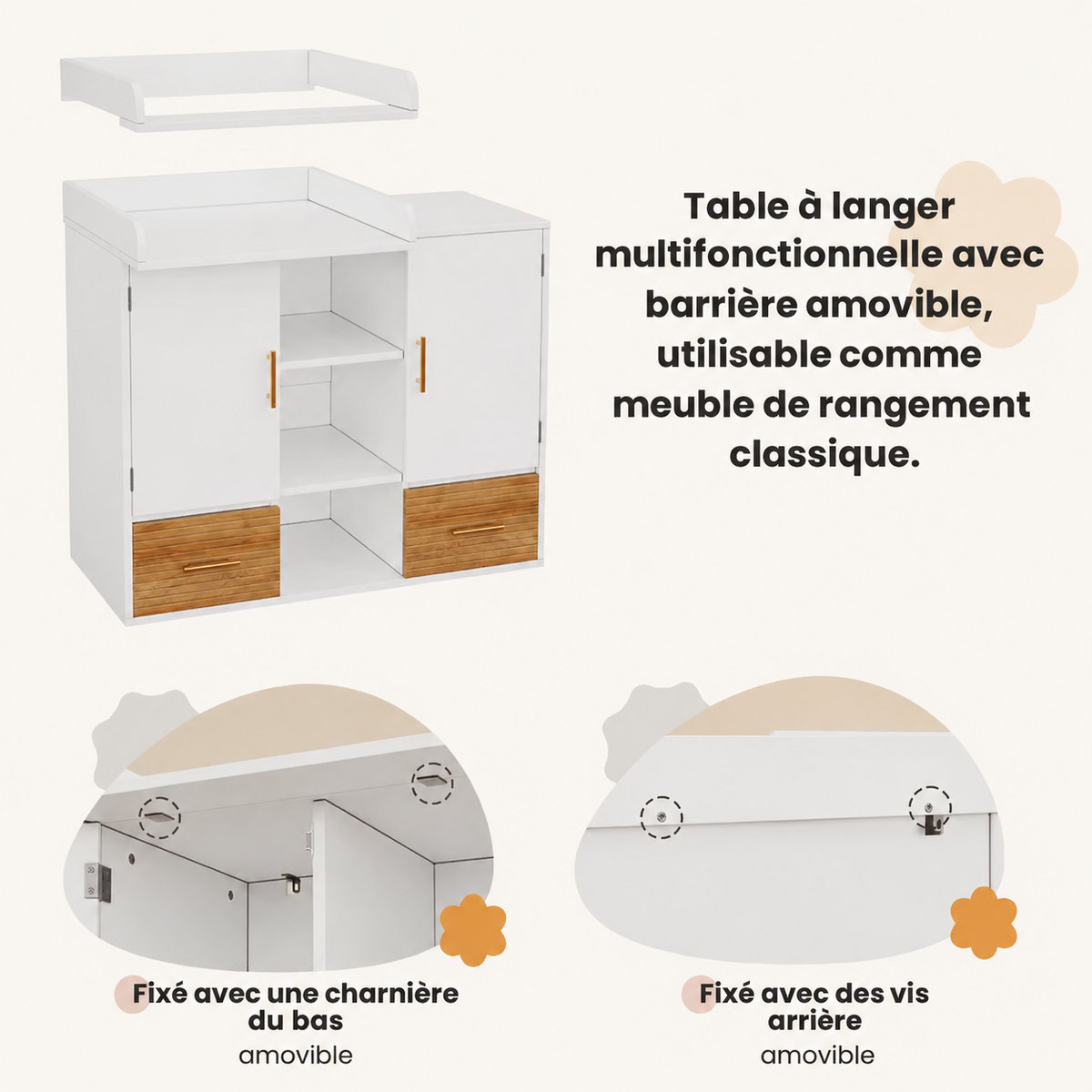 Table à Langer avec Rangements | Lyra